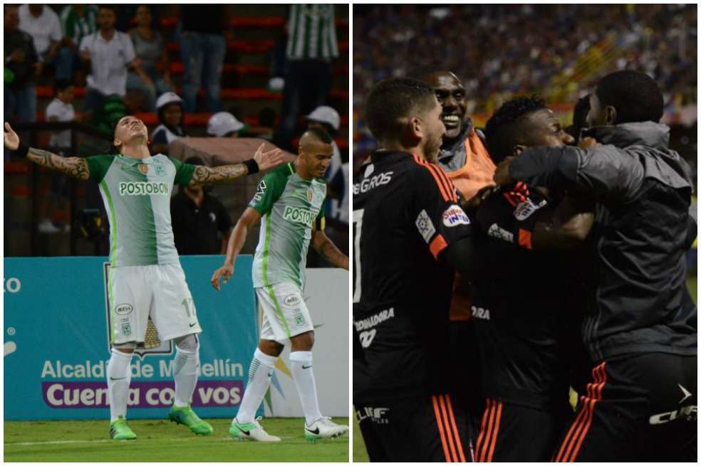 Dayro Moreno (izq.) llegó a 12 goles y es el máximo artillero de la Liga Águila I. América le ganó al Pasto como visitante y clasificó a semifinales. / Luis Benavides - El Espectador y América de Cali.