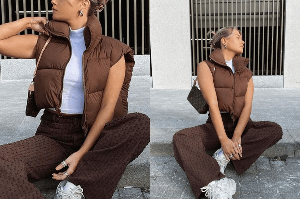 Chaleco pare mujeres de moda en otoño