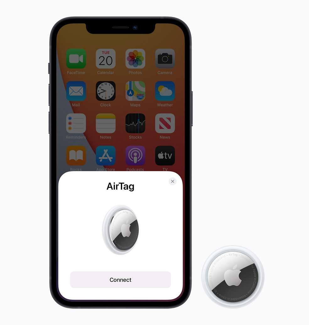 El Airtag se conecta con el iPhone vía bluethoot.