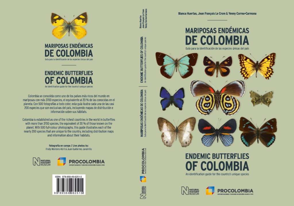 Esta es la portada del libro Mariposas endémicas de Colombia
