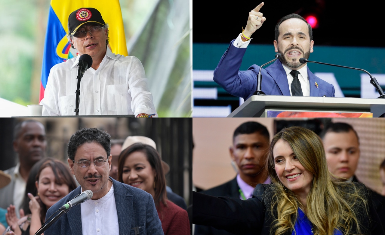 Gustavo Petro, Iván Cepeda, Abelardo de la Espriella y Paloma Valencia.