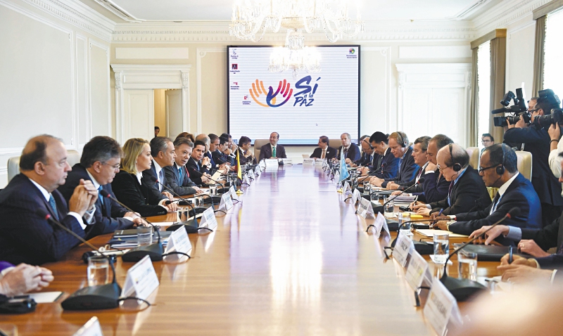 La implementación del Acuerdo de Paz fue uno de los temas tratados en la reunión del equipo de gobierno de Santos con los delegados de la ONU.  / SIG