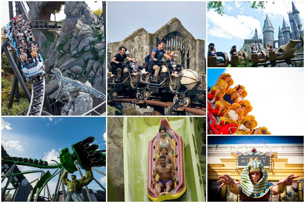 Algunas de las montañas rusas de Universal Orlando Resort.