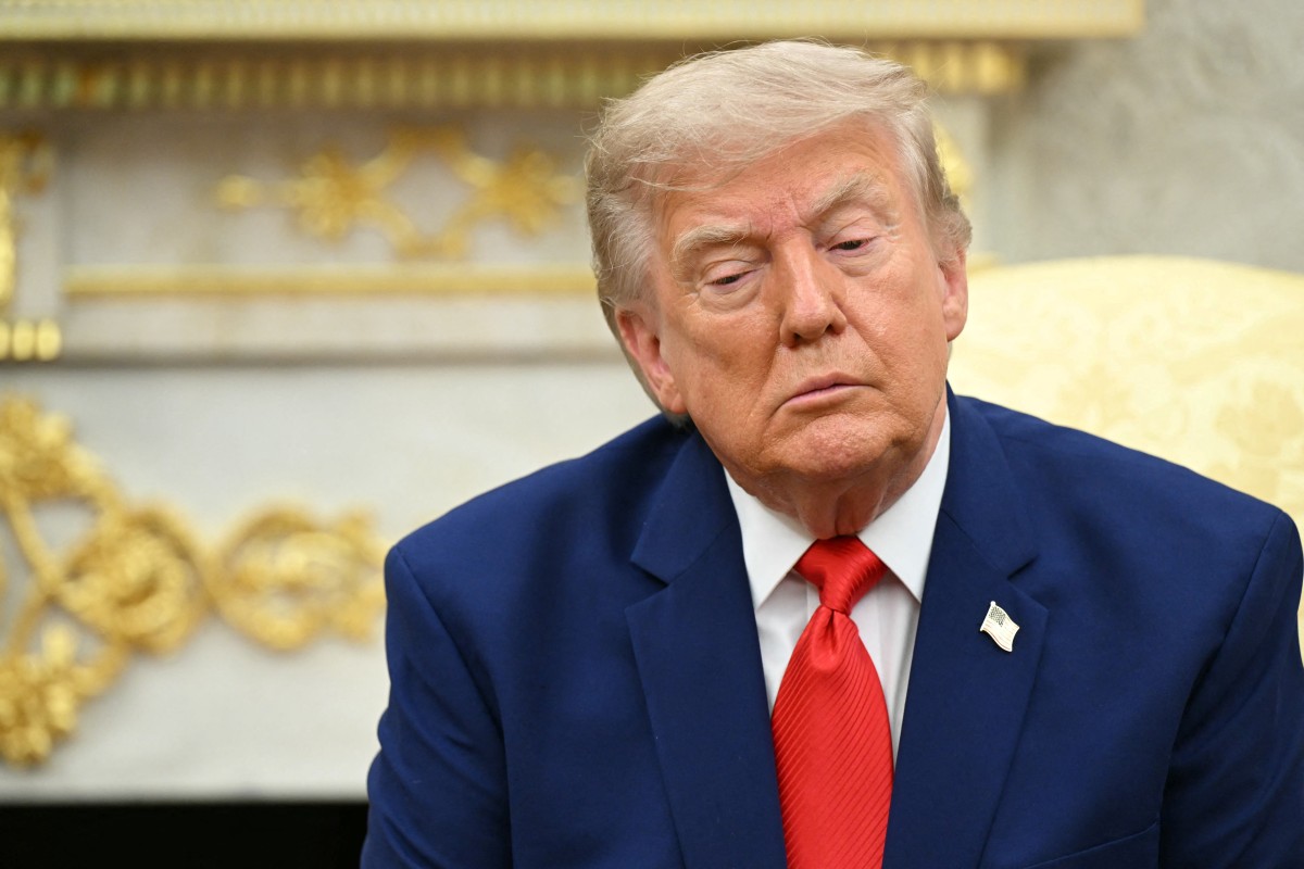 TOPSHOT - US President Donald Trump looks on during a meeting with Lebanese President Joseph Aoun in the Oval Office of the White House in Washington, DC, on July 21, 2026. (Photo by SAUL LOEB / AFP)