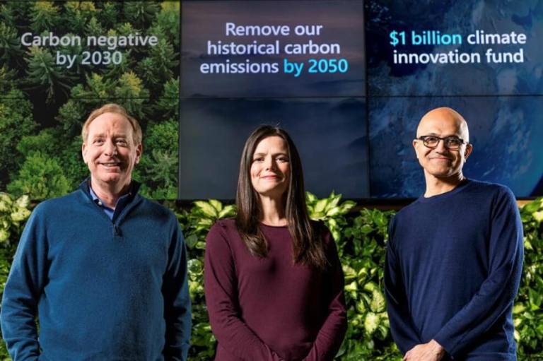 Presidente de Microsoft: en 2030 la empresa será “carbono negativa”