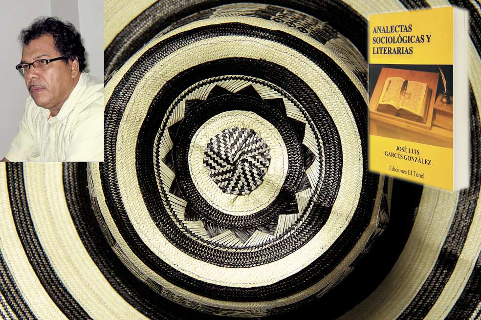 El sombrero vueltiao, José Luis Garcés y la portada de su nuevo libro.