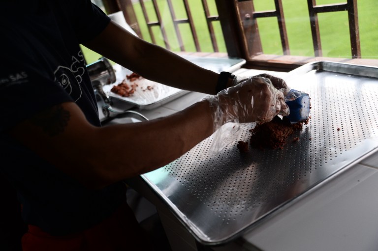 La carne se sanitiza, antes de convertirla en croquetas para patos.