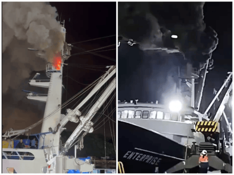 Se incendió en Cartagena uno de los barcos que pescan atún Van Camp’s