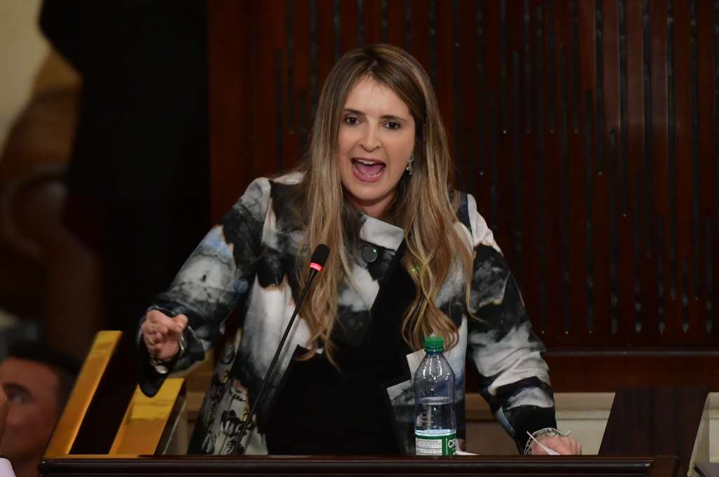 La senadora Paloma Valencia dio la réplica por parte del Centro Democrático.