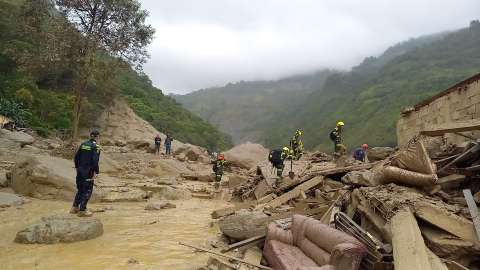 Así fue la avalancha en la vereda El Naranjal, en Quetame