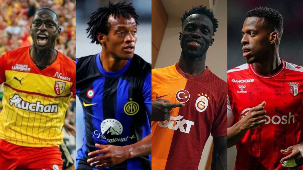 Deiver Machado de Lens, Juan Guillermo Cuadrado de Inter, Davinson Sánchez en Galatasaray y Cristian Borja de Braga.
