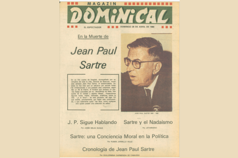 Portada dedicada al escritor existencialista Jean Paul Sartre.