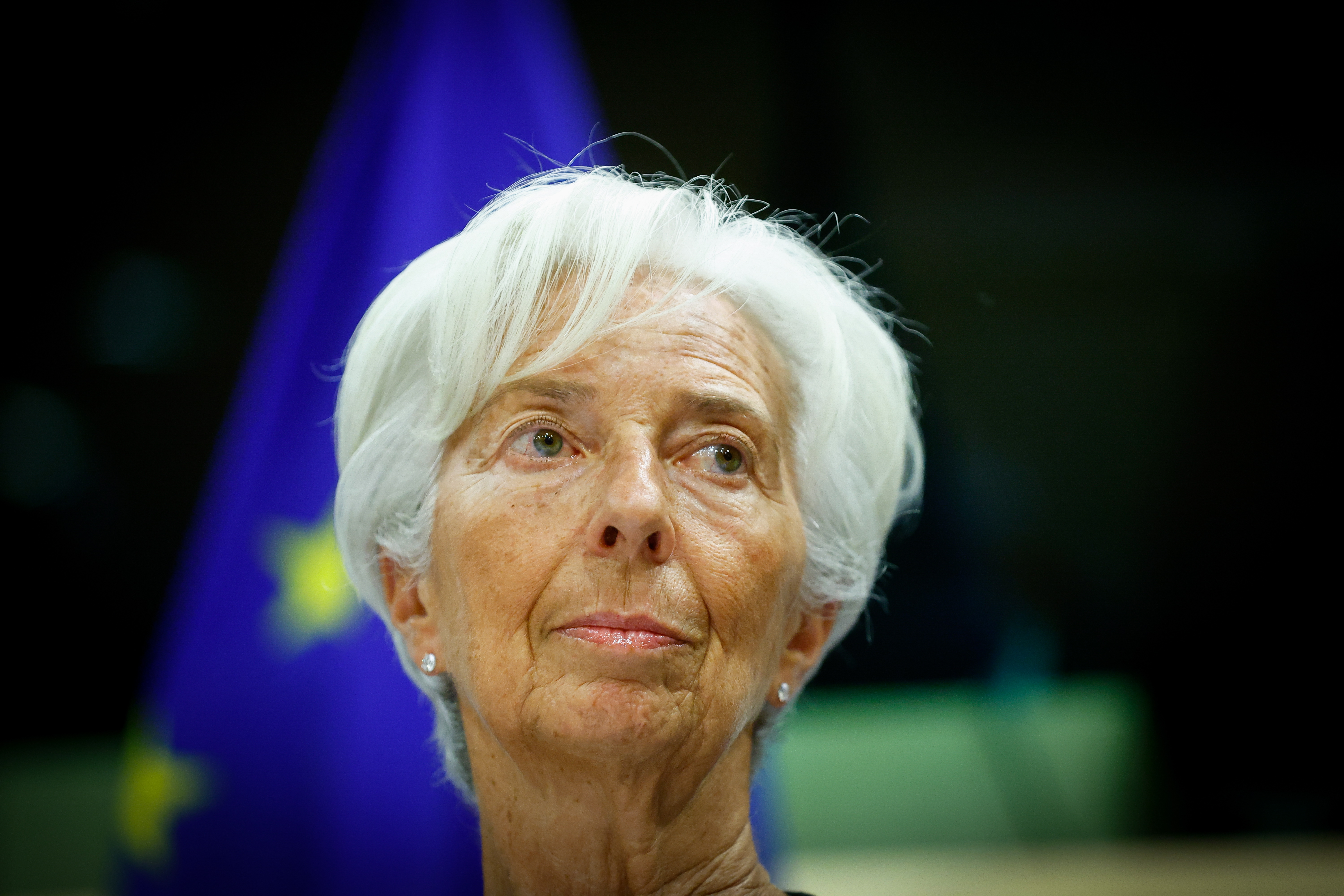 Brussels (Belgium), 26/09/2022.- The President of the European Central Bank (ECB) Christine Lagarde speaks during a Committee on Economic and Monetary Affair at the European Parliament in Brussels, Belgium, 26 September 2022. (Bélgica, Bruselas) EFE/EPA/STEPHANIE LECOCQ
