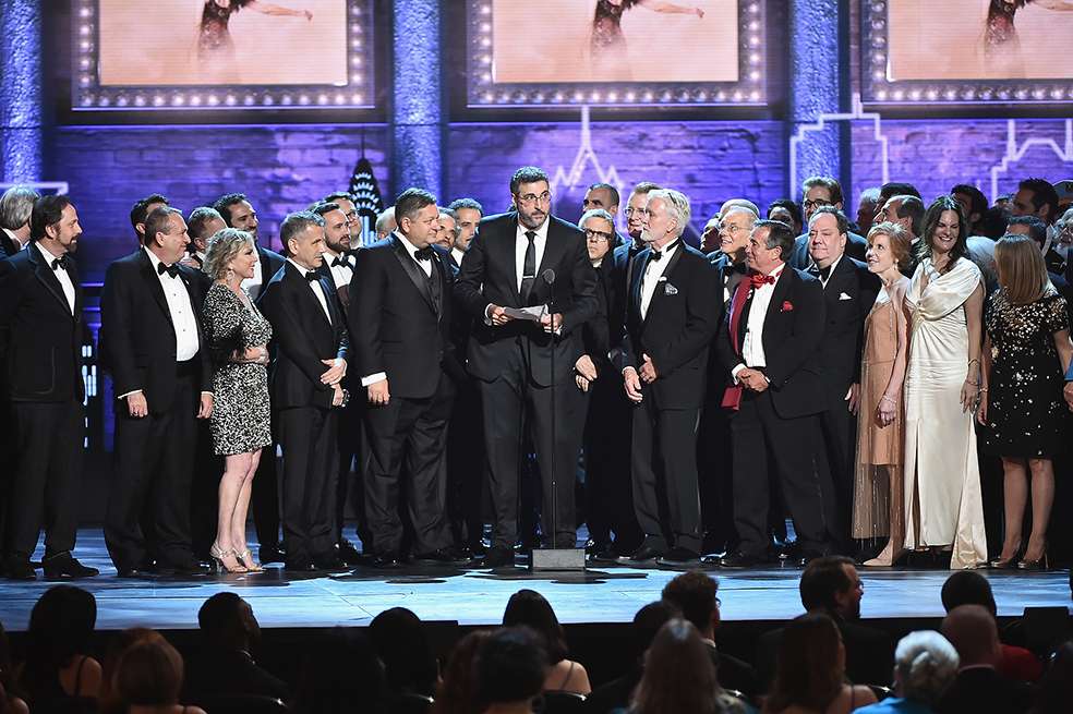 Elenco y creativos de la obra "The Band's Visit". / AFP