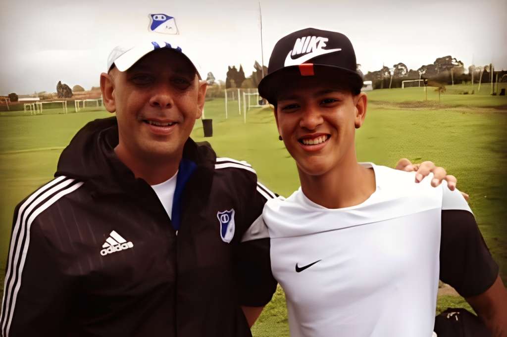 Guillermo Villarreal junto a Jorge Carrascal durante su etapa en Millonarios.