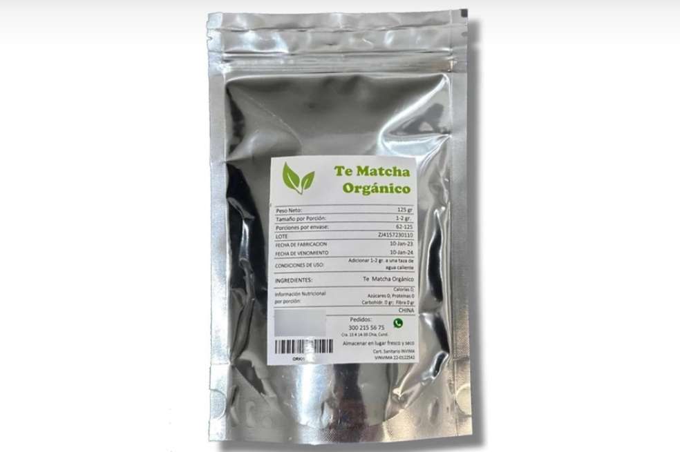 El Té Matcha Orgánico de 125 g es comercializado en el mercado con un valor que oscila entre los $30.000 y $40.000.