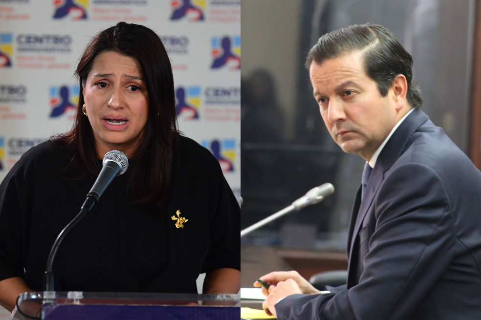 La senadora Paola Holguín (Centro Democrático) y David Luna (Cambio Radical).