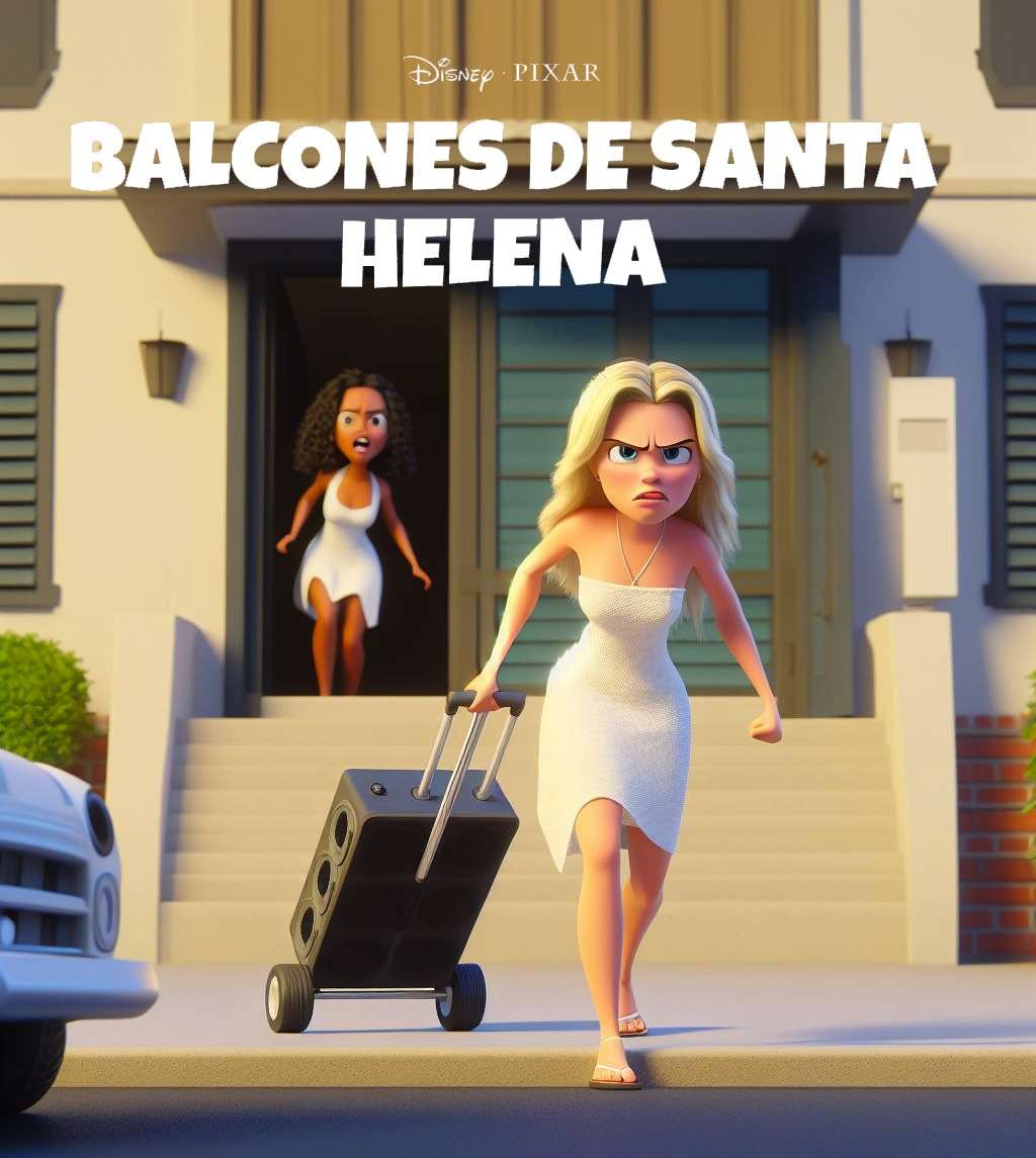 Imagen creada con inteligencia artificial de la mujer que durante la pandemia salió a insultar a sus vecinos en la unidad residencial Balcones de Santa Helena