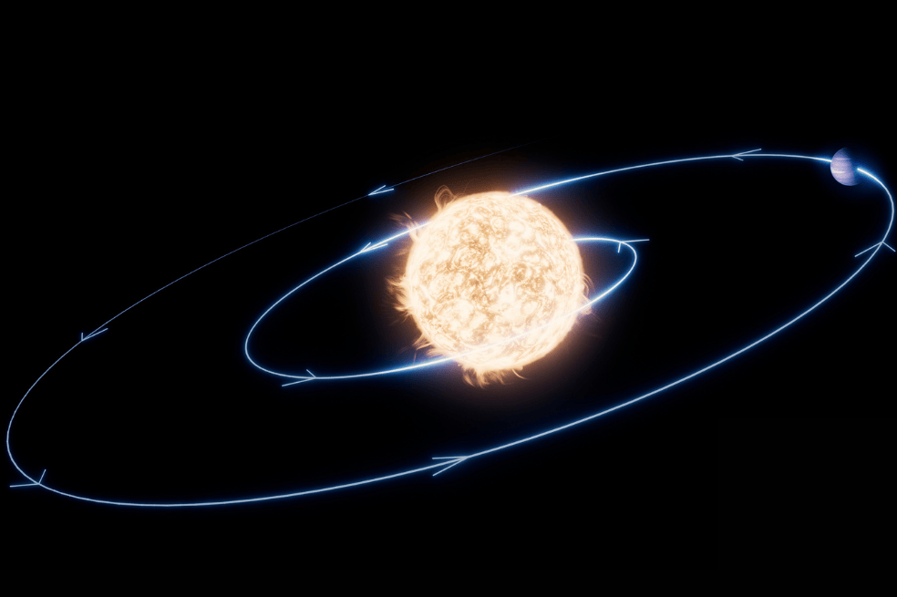 Ilustración artística del que se cree es el primer evento de engullimiento planetario registrado.