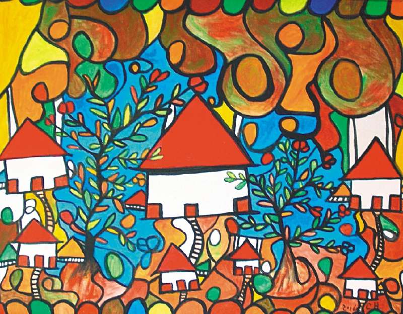 Sin título, de Carson Hodgson. Acrílico sobre lienzo. 108 x 110 cm