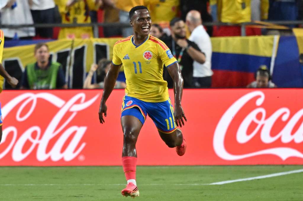 KANSAS CITY (United States), 03/07/2026.- Jhon Arias of Colombia celebrates scoring the 1-0 goal during the FIFA World Cup 2026 Round of 32 match Colombia against Ghana, in Kansas City, Missouri, USA, 03 July 2026. EFE/EPA/AMY KONTRAS
