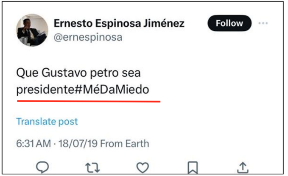 Comentario del ahora procurador Espinosa, sobre el movimiento de Gustavo Petro.