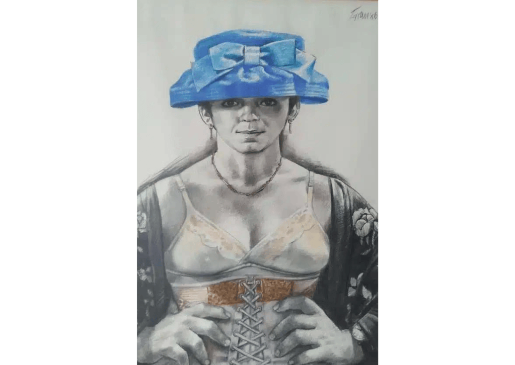 Rita 5:30 pm, 1986
Óleo, pastel y carboncillo sobre papel
100 x 70 cm
39 3/8 x 27 1/2 in