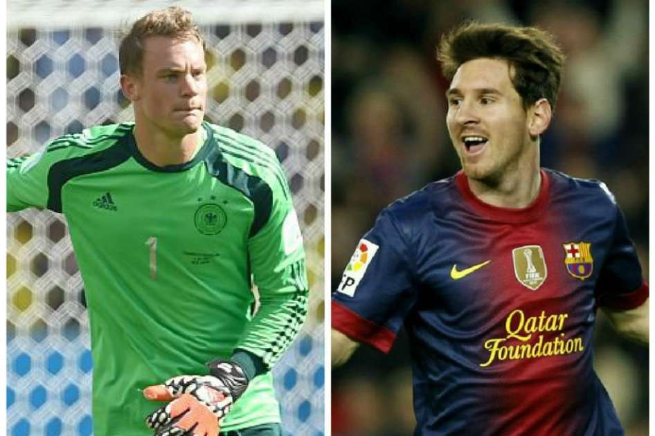 Manuel Neuer, el portero del Bayern Múnich y Lionel Messi, estrella del Barcelona. / Archivo EFE