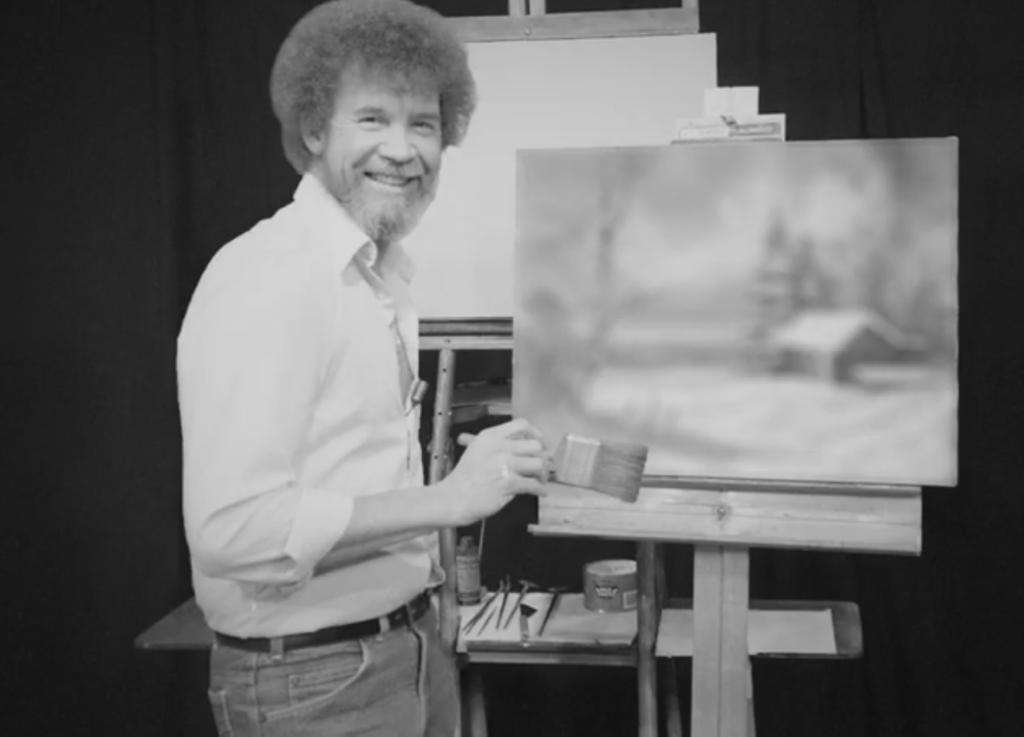 Imagen tomada del trailer del documental de Netflix de 2021: "Bob Ross: accidentes felices, traiciones y avaricia".