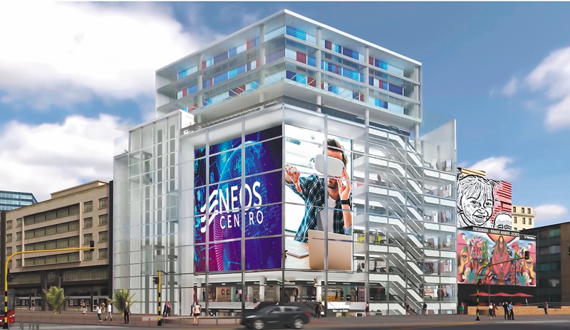 El centro comercial Neos es el primero, de las cuatro esquinas, en instalar las pantallas. / Cortesía