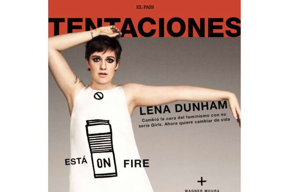 Lena Dunham en la portada del suplemento Tentaciones del diario El País. / Bang Showbiz