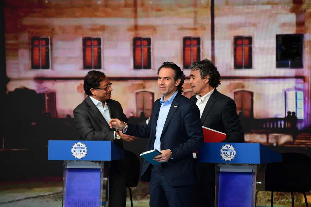 Debate de candidatos a la presidencia de Colombia, entre ellos Federico Gutiérrez, Gustavo Petro y Sergio Fajardo