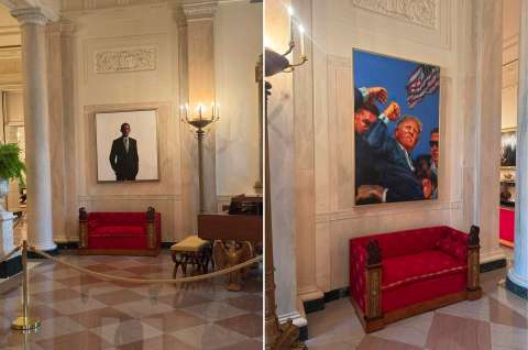 Trump sustituyó un retrato de Obama por uno suyo en la Casa Blanca