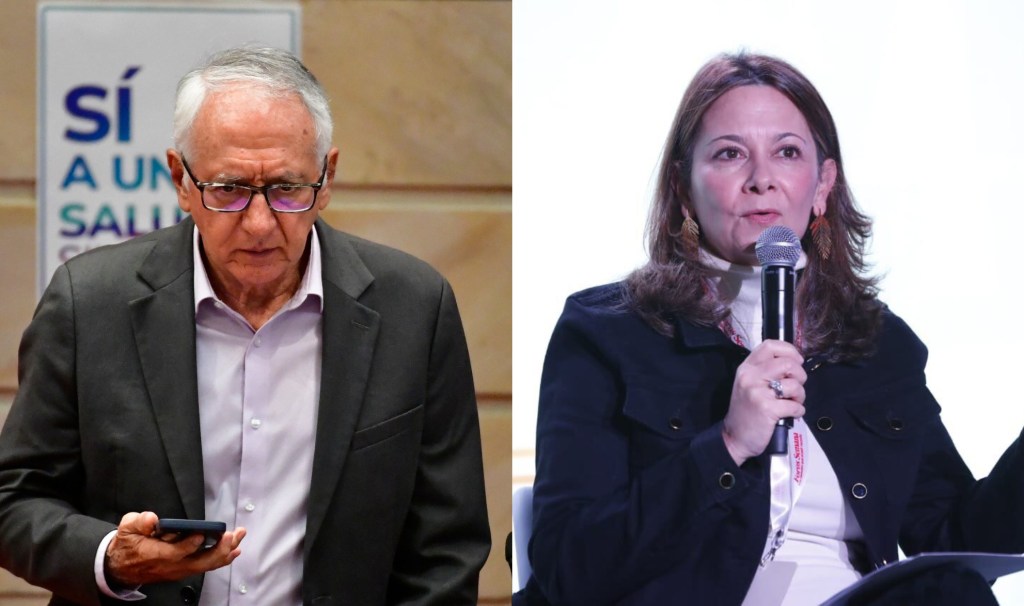 El ministro de Salud, Guillermo Alfonso Jaramillo, y la gerente de Acemi, Ana María Vesga.
