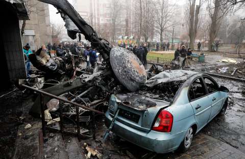 Imágenes del accidente en el que murió el ministro ucraniano Denis Monastyrsky