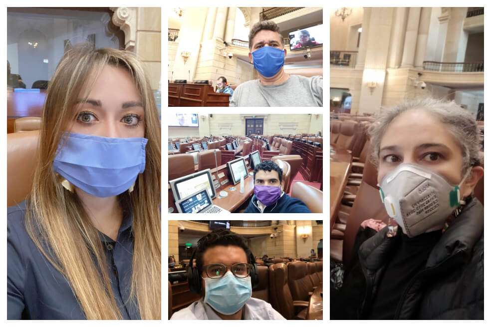 Los cinco congresistas de partidos de oposición afirmaron que no están en contra de sesionar virtualmente. Sin embargo, manifiestan que el trabajo legislativo a distancia no ha permitido un correcto control político al poder presidencial. / Fotos cortesía de los congresistas.