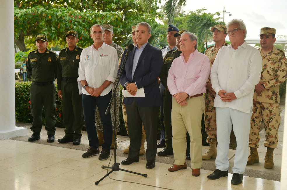 El presidente Iván Duque lideró un consejo de seguridad en Soledad (Atlántico). / Sig