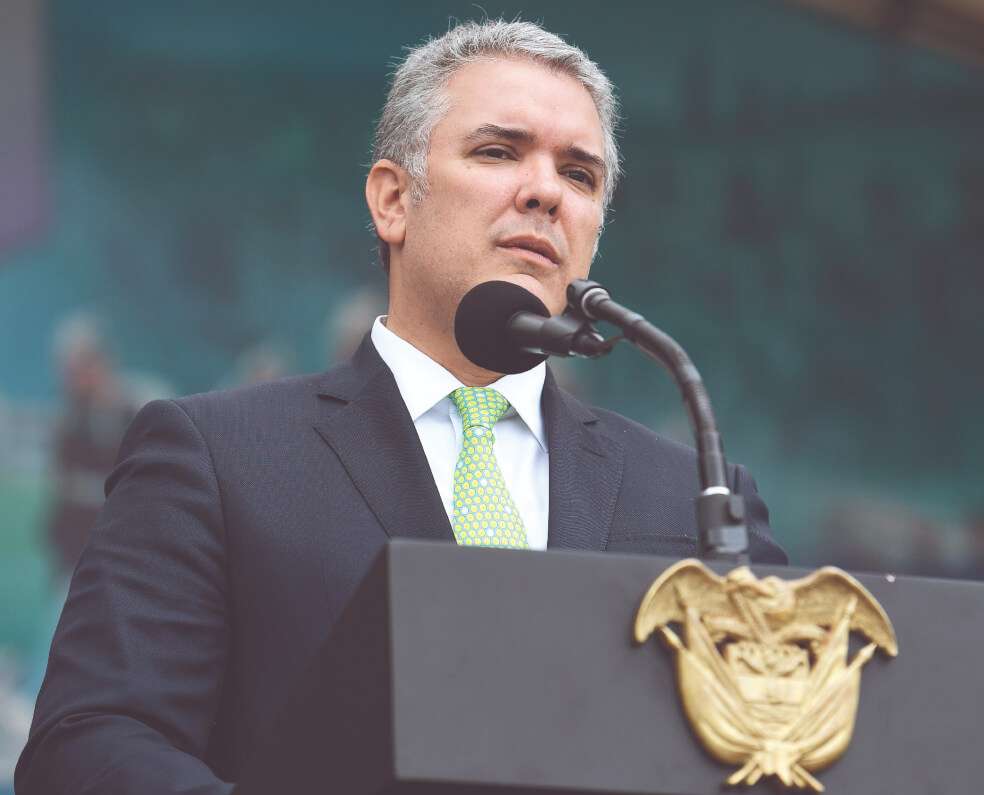 El viernes, desde la Escuela de Cadetes del Ejército, el presidente Duque señaló que el decreto con el que autorizó a la Policía decomisar dosis mínimas en las calles se va a mantener. / Mauricio Alvarado - El Espectador