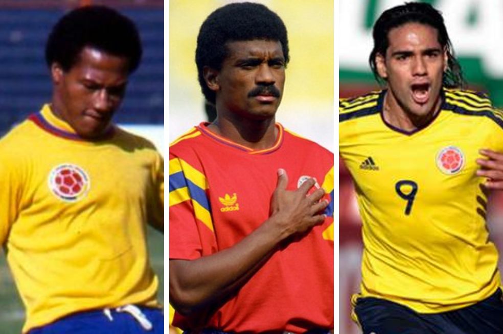 De izquierda a derecha: Willington Ortiz, Arnoldo Iguarán y Radamel Falcao García.