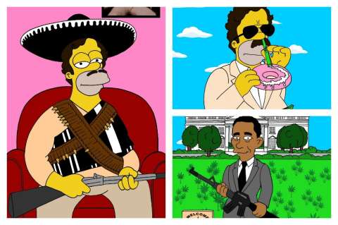 Homero Simpson se transforma en Pablo Escobar