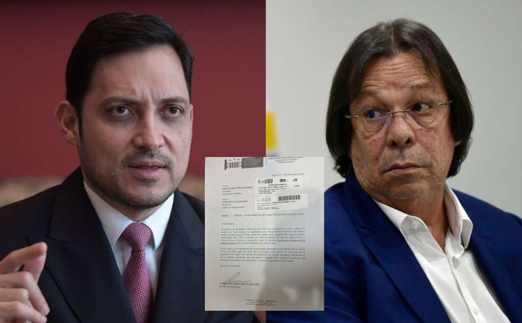 Senador Carlos Fernando Motoa y magistrado del CNE César Lorduy.