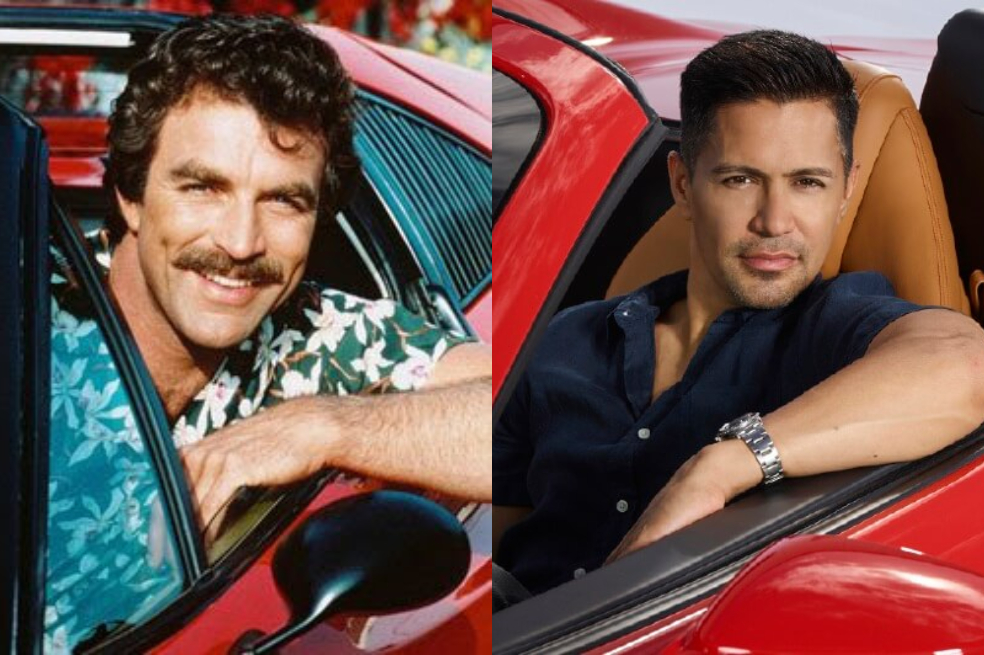 Tom Selleck (protagonista original de "Magnum P.I."), y Jay Hernández (protagonista de la nueva versión de la serie). 

 / Cortesía