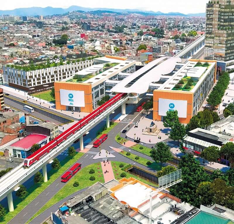 El metro tendrá 24 kilómetros, desde el Portal Américas hasta la calle 72 con Av. Caracas. / Render - Empresa Metro de Bogotá