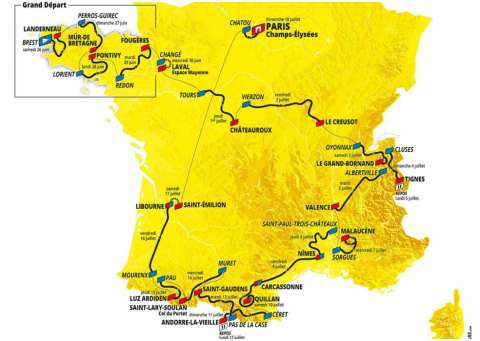 Estas son las etapas del Tour de Francia 2021