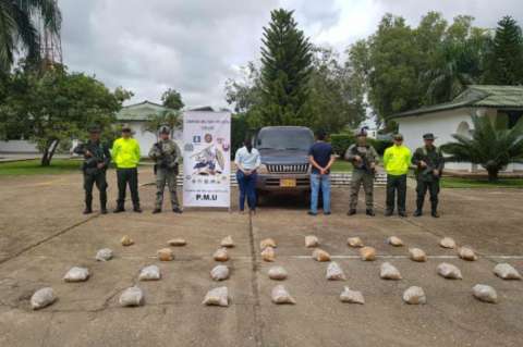 En llantas eran transportados 89 kilos de base de coca en el Guaviare