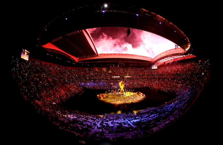Al Khor (Qatar), 20/11/2022.- General view of a performance during the opening ceremony of the FIFA World Cup 2022 group A Opening Match between Qatar and Ecuador at Al Bayt Stadium in Al Khor, Qatar, 20 November 2022. (Mundial de Fútbol, Catar) EFE/EPA/Ronald Wittek