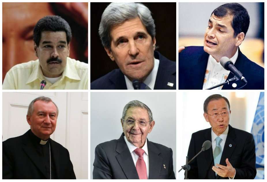 Nicolas Maduro, John Kerry, Rafael Correa, Pietro Parolín, Raul Castro y Ban Ki-moon, son algunos de los invitados a la firma del acuerdo de paz en Cartagena.