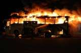 Bus se incendió en vía Medellín-Barbosa