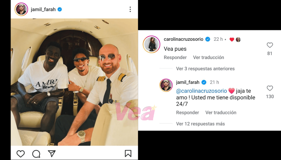 Carolina Cruz le hizo reclamo a su novio Jamil Farah tras mostrarse muy bien acompañado