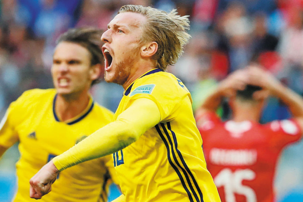 El volante sueco Emil Forsberg inició su carrera en el Malmo y ahora juega en el Leipzig de Alemania. / EFE
